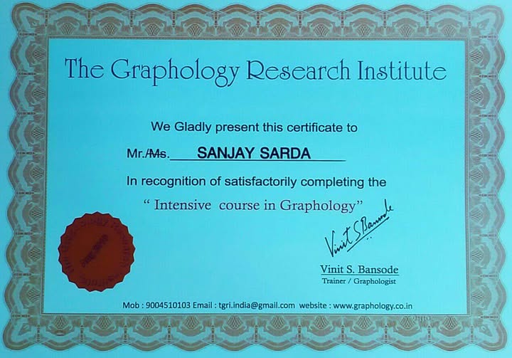 Graphology Certificate