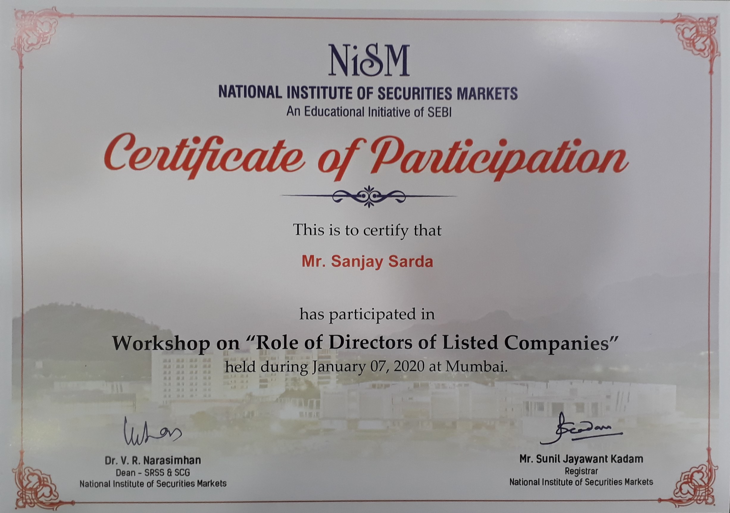 NISM Role of Directors Certificate